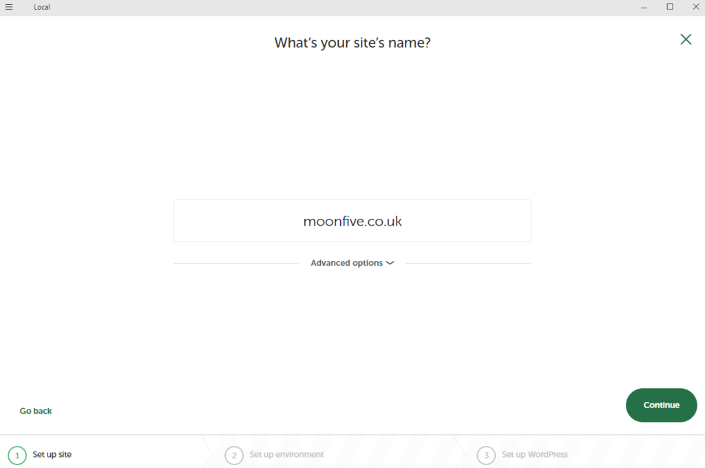 Local WordPress Development UI - Updating the site's name